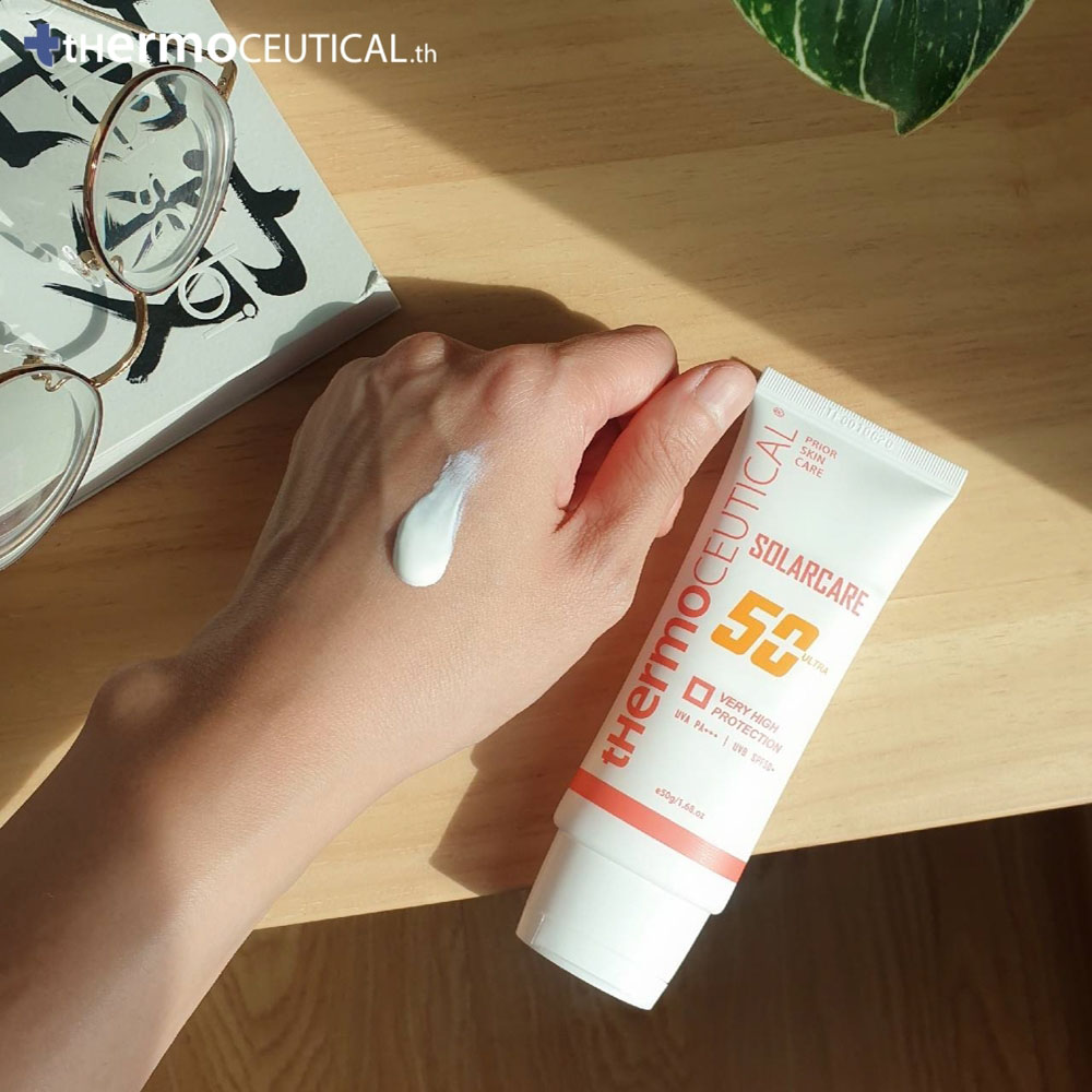 tHermoCEUTICAL SolarCare 50 Ultra 50ml ครีมกันแดดเวชสำอางจากเกาหลี SPF50+ PA+++ ทั้งปกป้อง ฟื้นบำรุง และปลอบประโลมผิวในหนึ่งเดียว พร้อม ARBUTIN ช่วยลดเลือนจุดด่างดำผิวไหม้แดดอีกด้วย