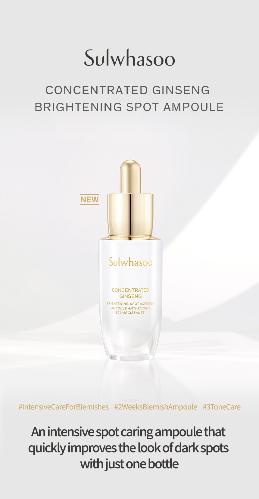 Concentrated Ginseng Brightening Spot Ampoule 5g เซรั่มโสม ผิวกระจ่างใส ลดรอยดำ ผิวนุ่มอิ่มฟูกระจ่างใส ใบหน้าอวบอิ่มน้ำดูสุขภาพดี