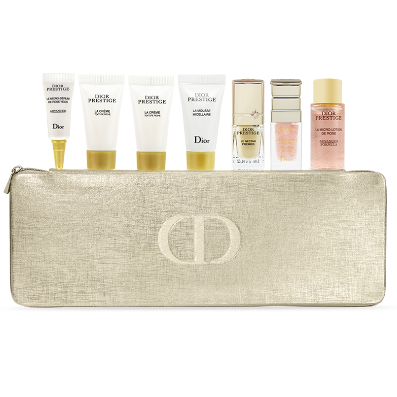 Dior Prestige Gift Set [7Items + Bag] ,La Mousse Micellaire ,La Micro Lotion De Rose ,Le Micro Serum De Rose Yeux , La Micro Huile De Rose Serum ,Le Nectar Premier ,Le Nectar Premier ,La Creme Texture Riche