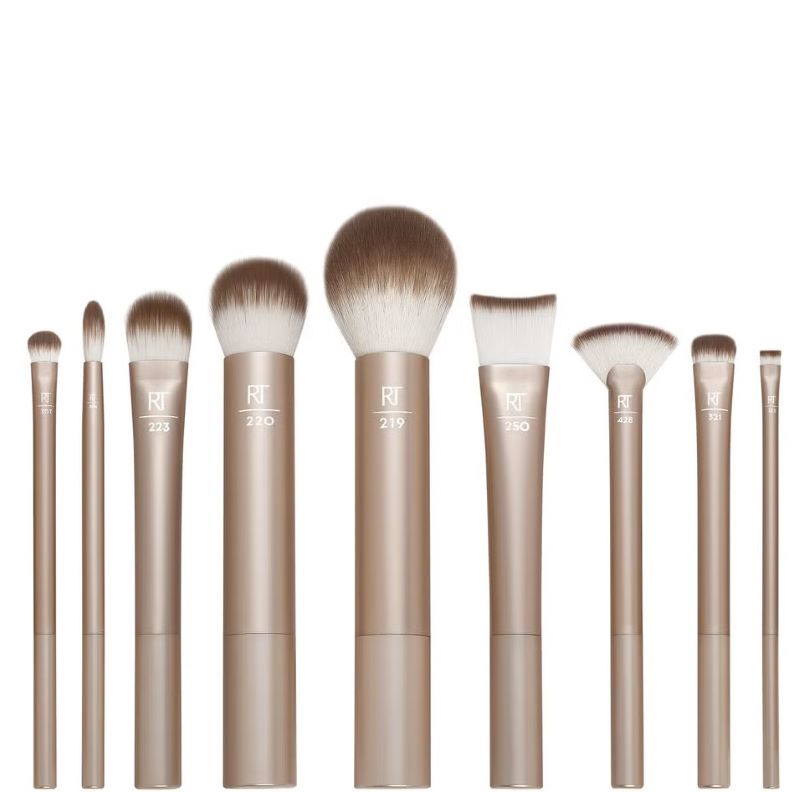 Real Techniques 9 Piece Au Naturale Makeup Brush Set, Real Techniques, แปรงแต่งหน้า Real Techniques ,REAL TECHNIQUES Au Naturale Makeup Brush Kit, For Foundation, Powders, and Concealers, Premium Quality Face Brushes, 9 Piece Set, 