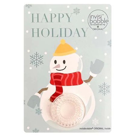 Invisibobble Original Gift Card Snowman (Christmas Collection) ยางรัดผมสุดฮิตจากประเทศเยอรมัน มาในรูปแบบ postcard ลายน่ารัก พร้อม original สี crystal clear จำนวน 1 เส้น